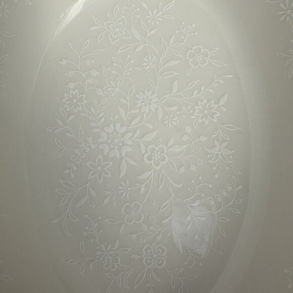 Noritake Affection Oval Serving Bowl 10” Ivory Floral Silver Trim Vintage 7192 - Picture 4 of 10